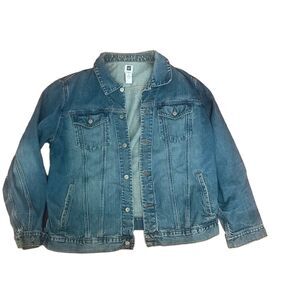GAP Women's XXL Blue Denim Jean Jacket Button-Up with Pockets
